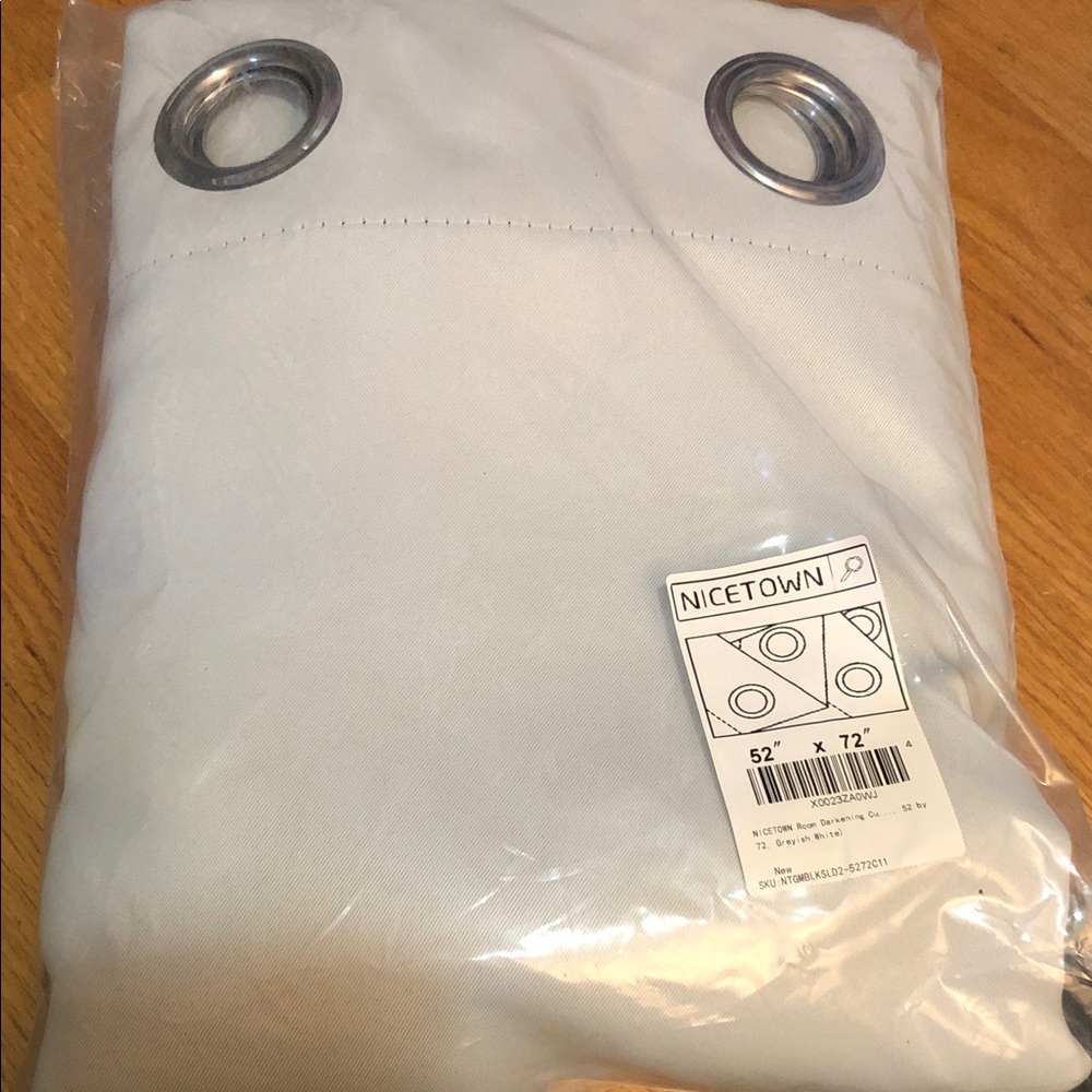 Nicetown White Grommet Top Curtain Panel 52" x 72"
